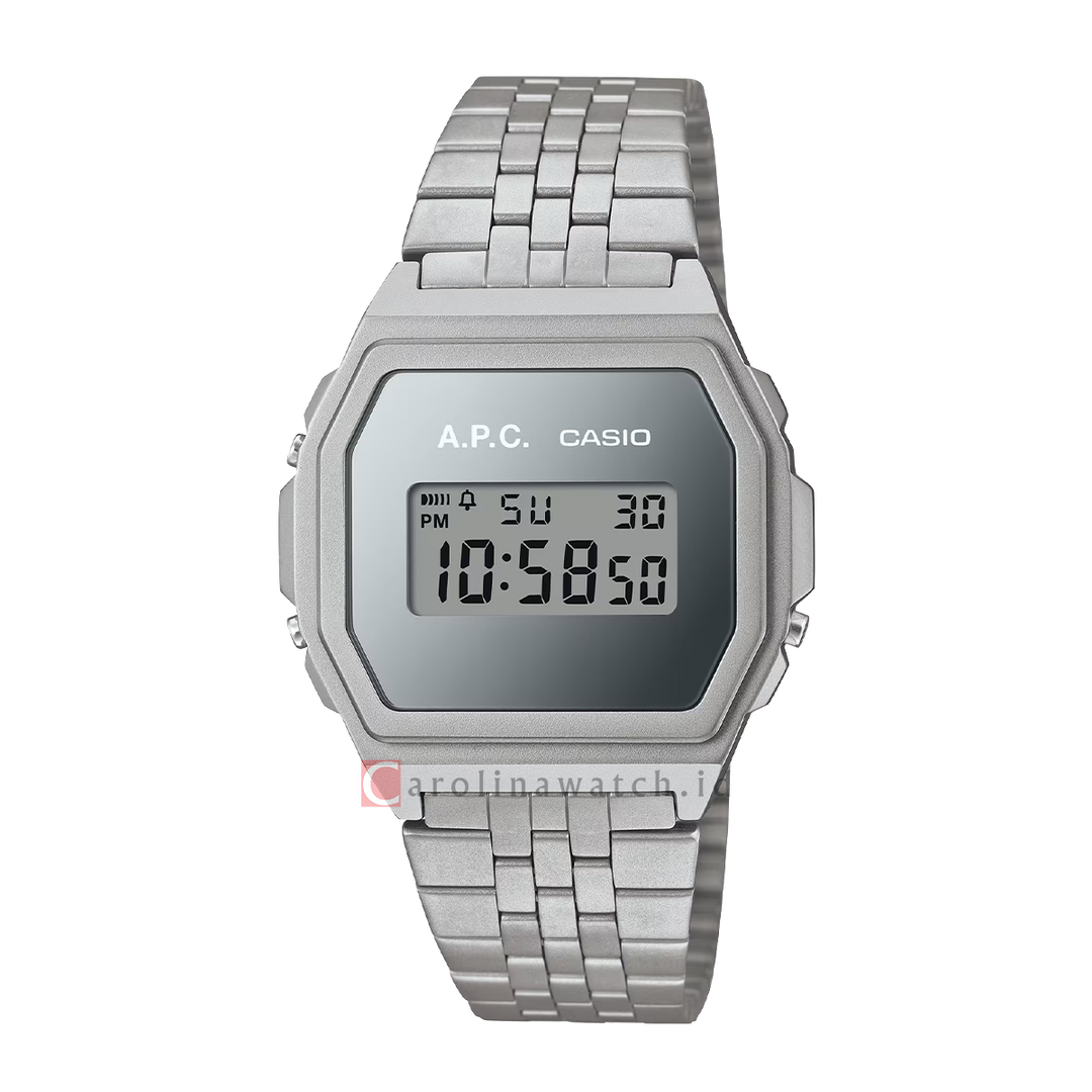 Jam Tangan Casio x A.P.C A1000ACD-7D Unisex Digital Dial Stainless Steel Band