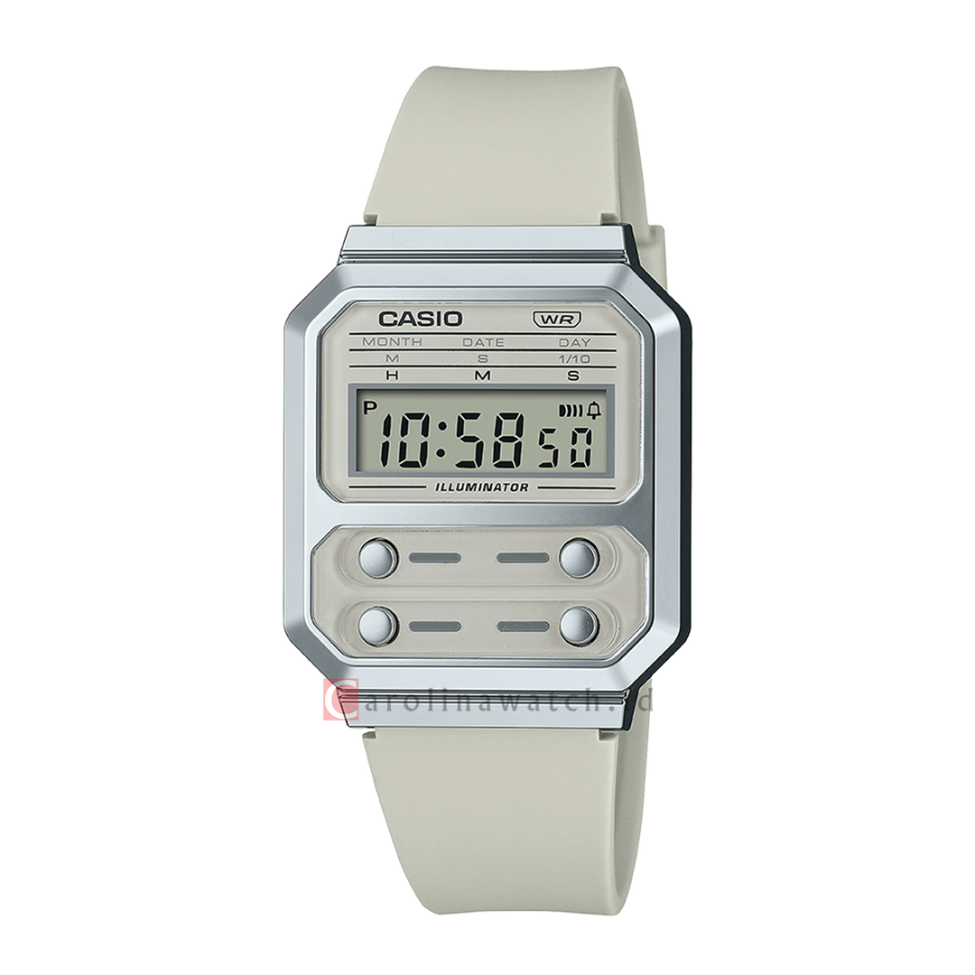Jam Tangan CASIO Vintage A100WEF-8A Unisex Digital Dial Grey Resin Band