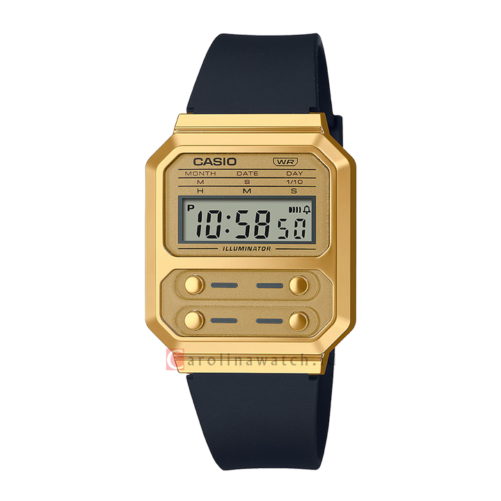 Jam Tangan Casio Vintage A100WEFG-9A Unisex Digital Dial Black Resin Band