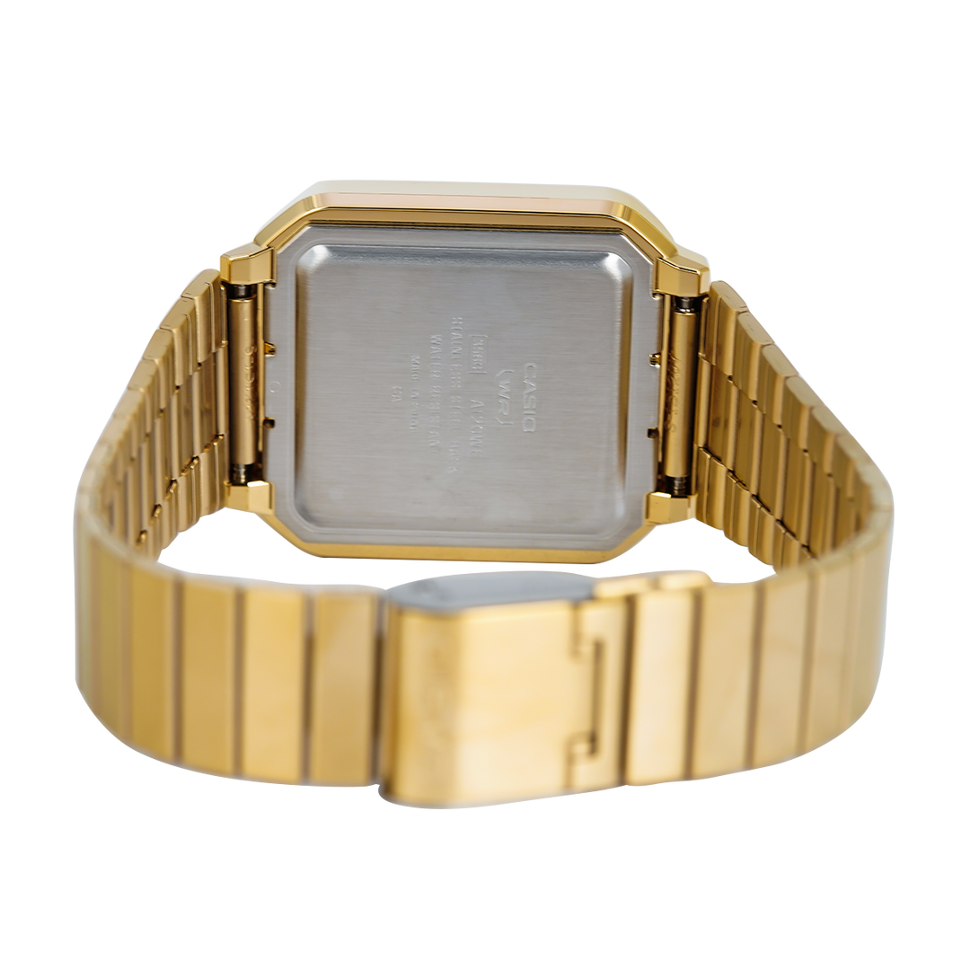 Jam Tangan Casio General A120WEG-9A Unisex Digital Dial Gold Stainless Steel Band