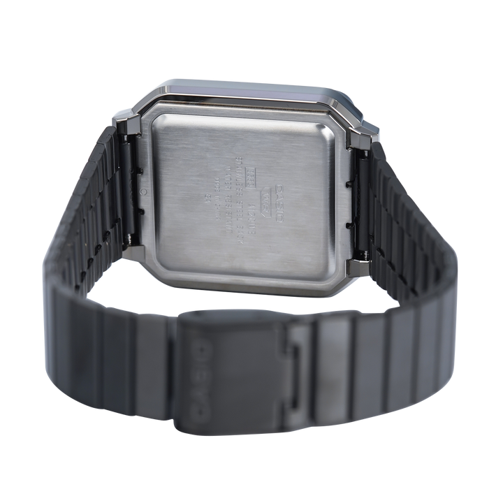 Jam Tangan Casio General A120WEGG-1B Unisex Digital Dial Black Stainless Steel Band