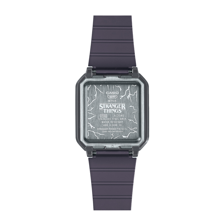 Jam Tangan Casio General A120WEST-1A Unisex Stranger Things Collaboration Digital Dial Black Transparent Band