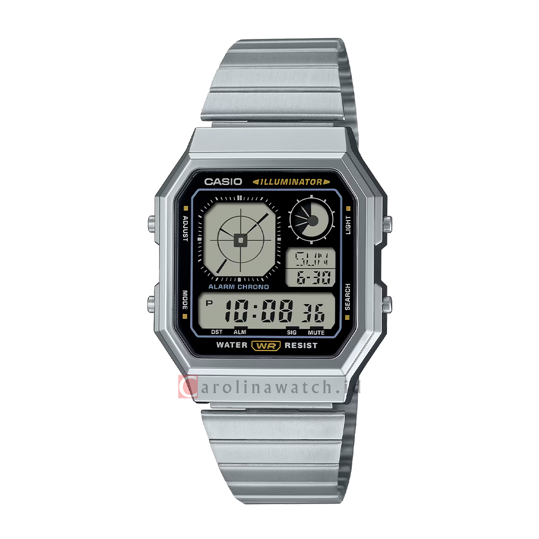 Jam Tangan Casio Vintage A130WE-1A Unisex Digital Dial Stainless Steel Strap