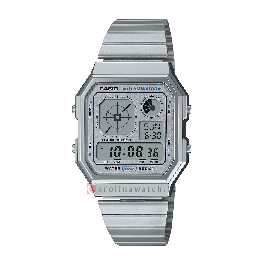 Jam Tangan Casio Vintage A130WE-7A Unisex Digital Dial Stainless Steel Strap