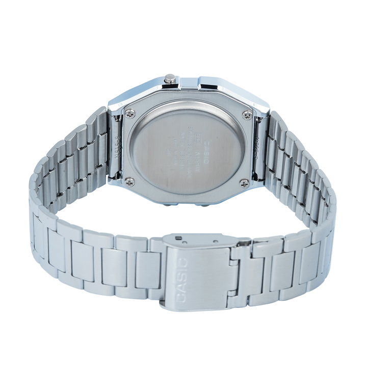 Jam Tangan Casio Vintage A158WA-1D Unisex Digital Dial Stainless Steel Strap