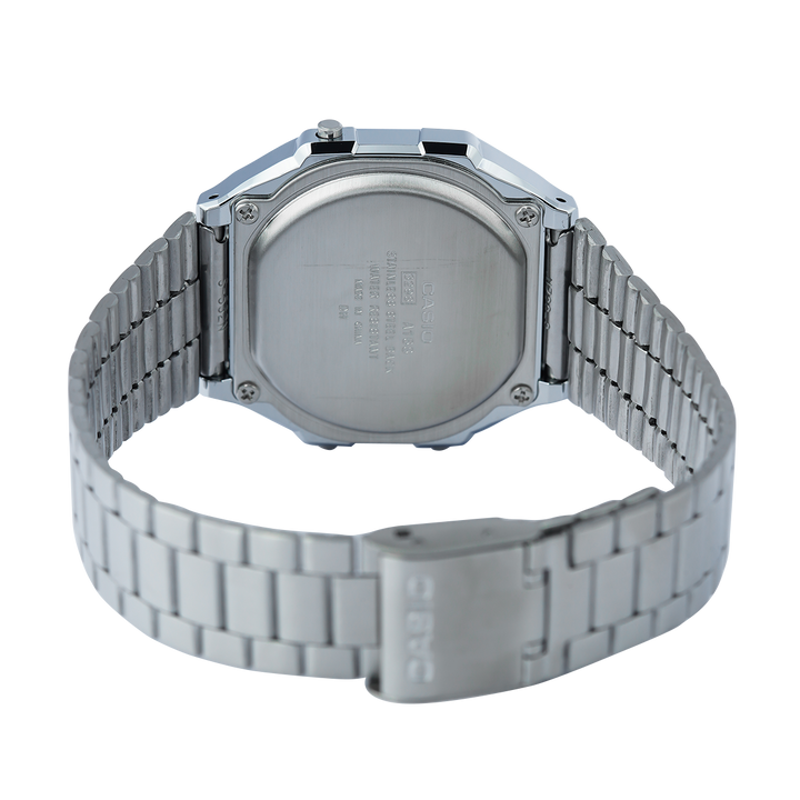 Jam Tangan Casio General A168WA-3AY Unisex Digital Dial Stainless Steel Band
