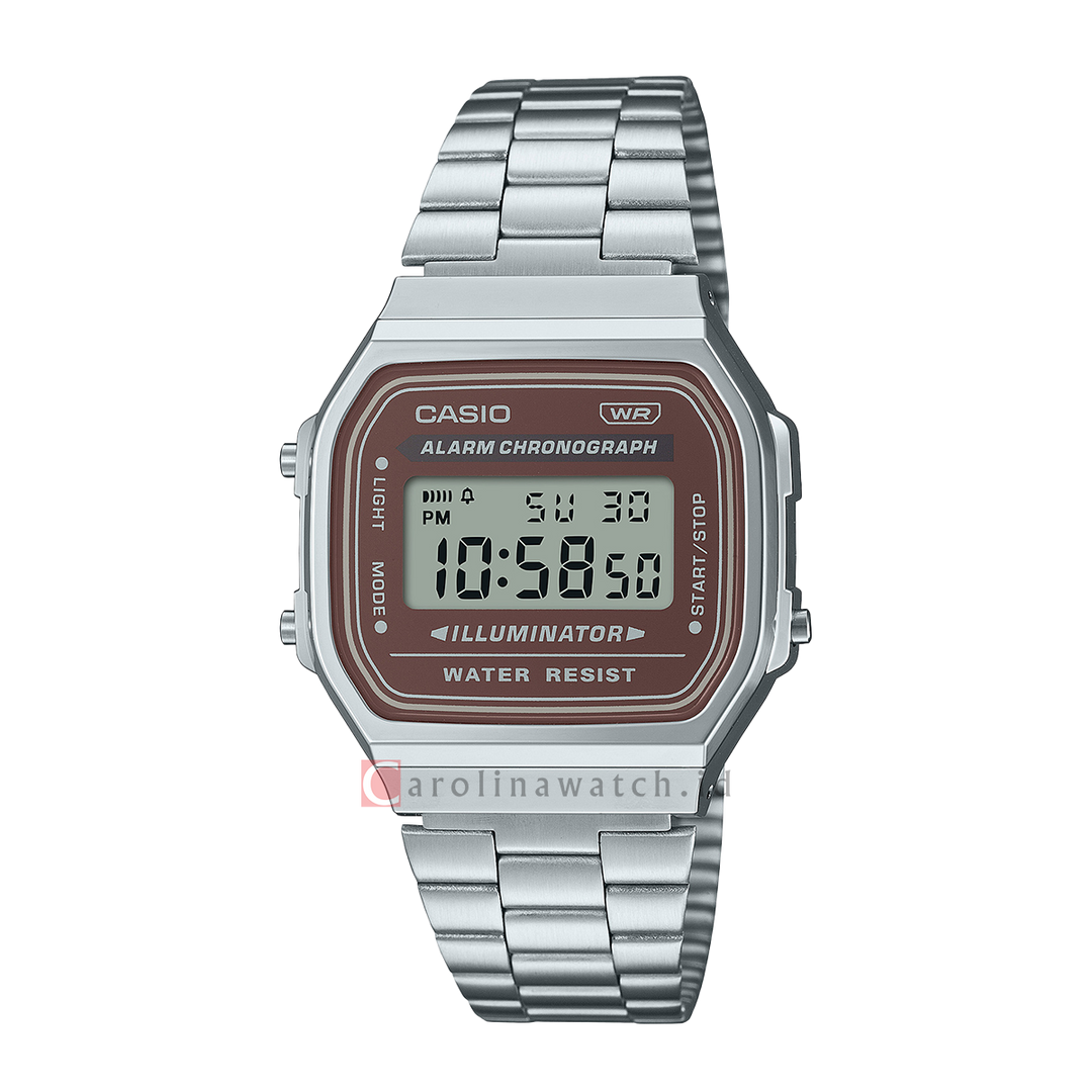 Jam Tangan Casio General A168WA-5AY Unisex Digital Dial Stainless Steel Band