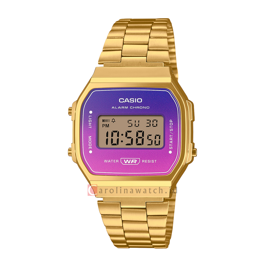 Jam Tangan Casio General A168WERG-2A Unisex Digital Dial Rose Gold Stainless Steel Band