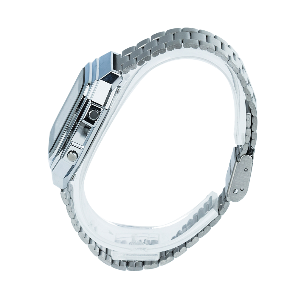 Jam Tangan Casio General A178WA-1A Unisex Digital Dial Stainless Steel Band