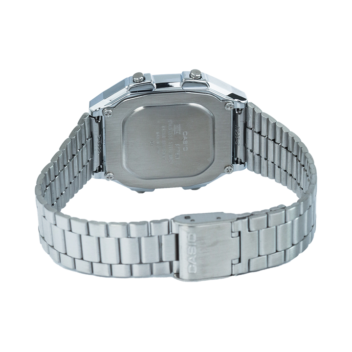 Jam Tangan Casio General A178WA-1A Unisex Digital Dial Stainless Steel Band