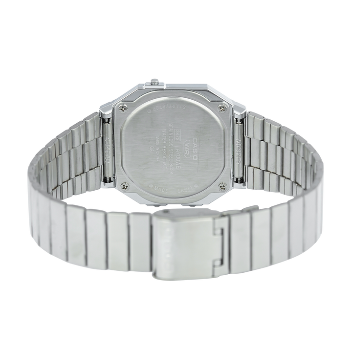 Jam Tangan Casio General A700WEV-7A Unisex Digital Dial Stainless Steel Band