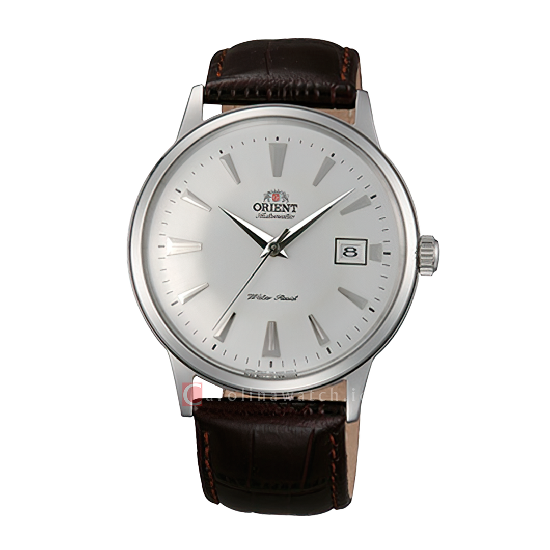 Jam Tangan Orient Classic Bambino AC00005W Men Silver Dial Brown Leather Strap