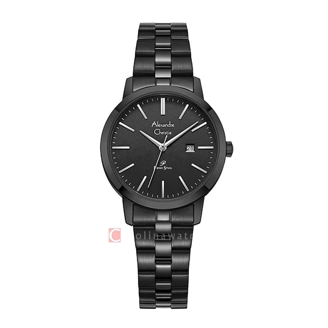 Jam Tangan Alexandre Christie AC 1007 LDBIPBA Black Dial Black Stainless Steel Strap