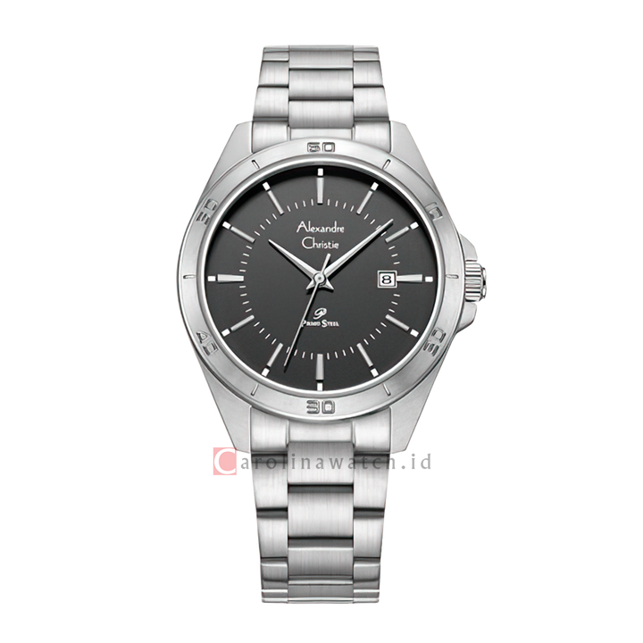 Jam Tangan Alexandre Christie Primo Steel AC 1011 LDBSSGR Women Black Dial Stainless Steel Strap