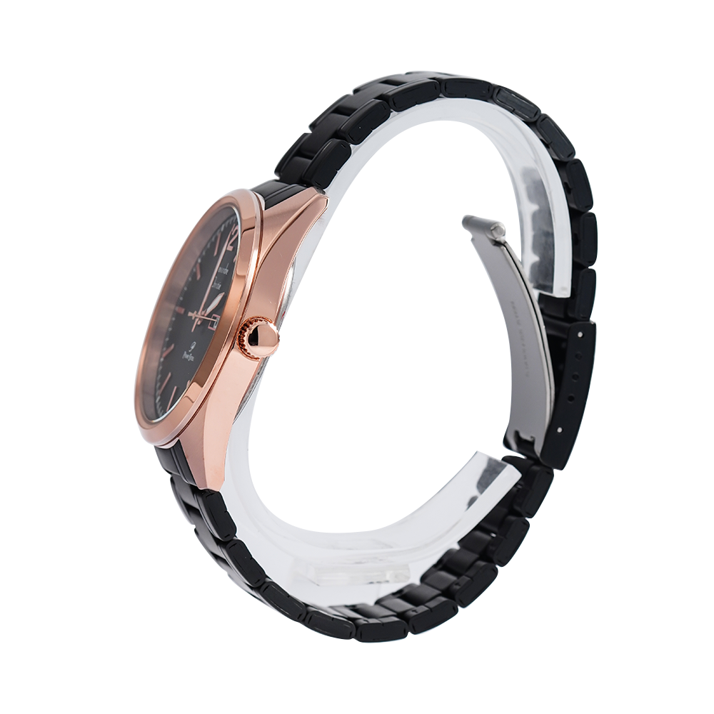 Jam Tangan Alexandre Christie Primo Steel AC 1012 MEBBRBA Men Black Dial Stainless Steel Strap