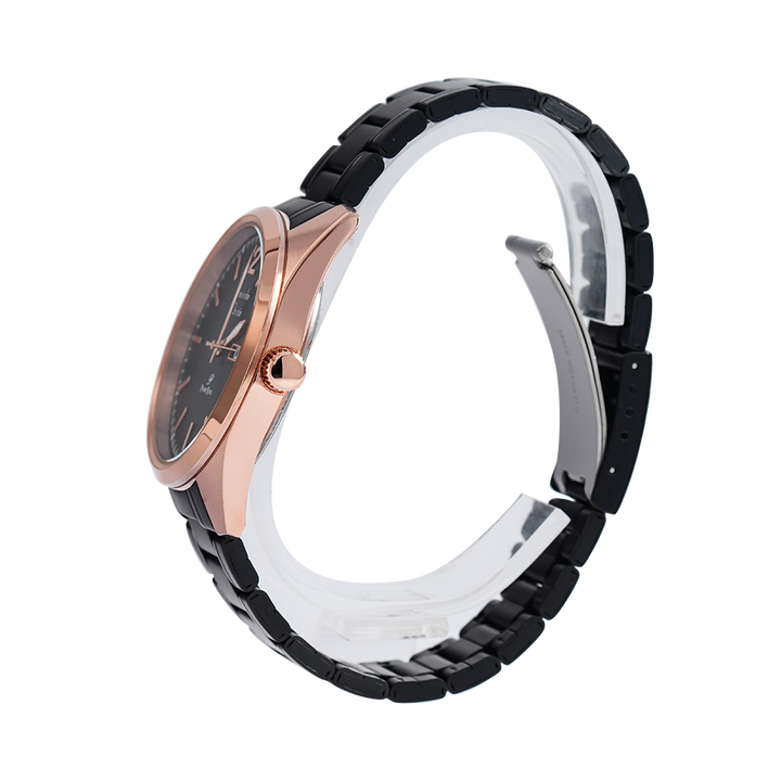 Jam Tangan Alexandre Christie Primo Steel AC 1012 MEBBRBA Men Black Dial Stainless Steel Strap