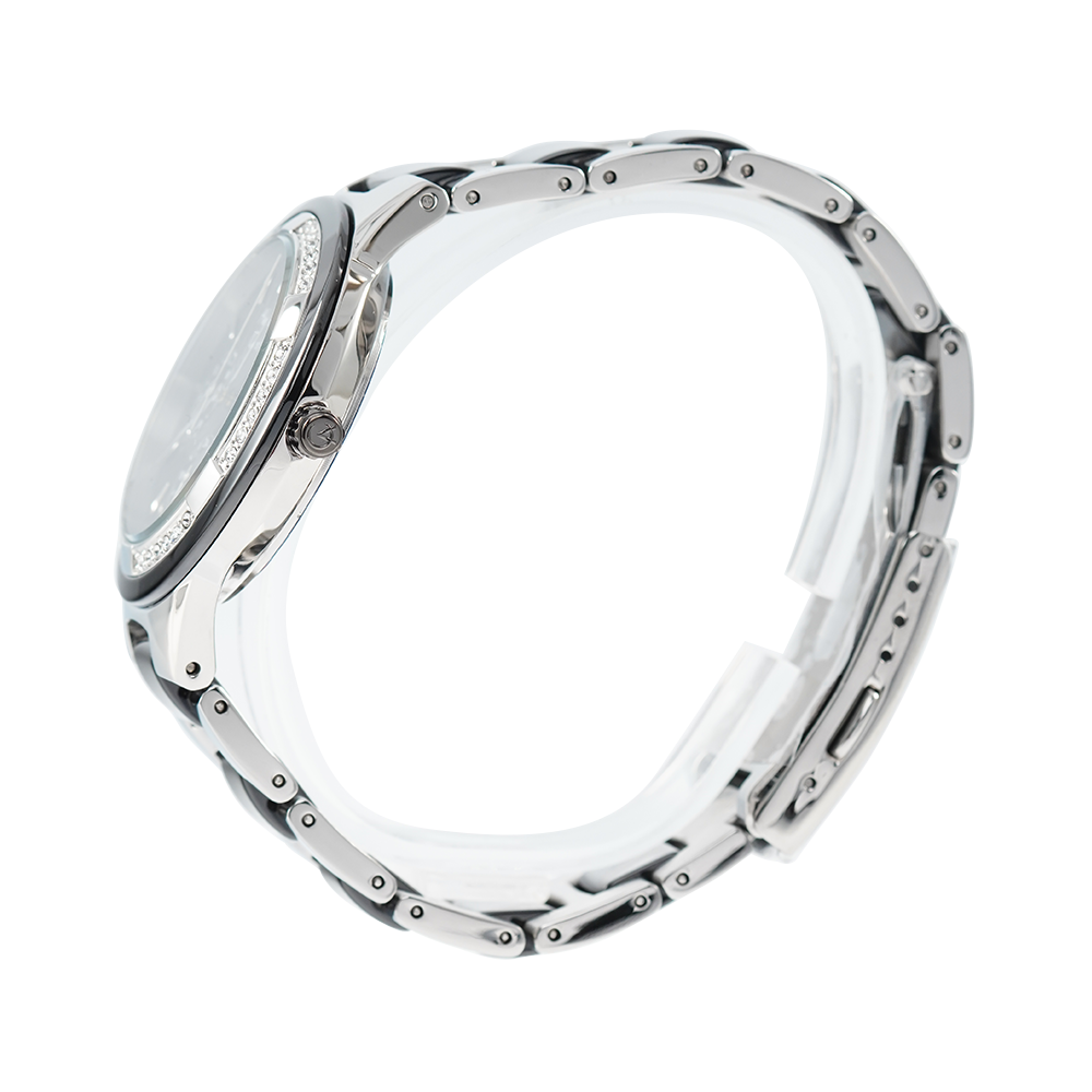 Jam Tangan Alexandre Christie Multifunction AC 2299 BFBSSBA Women Black Dial Stainless Steel Strap