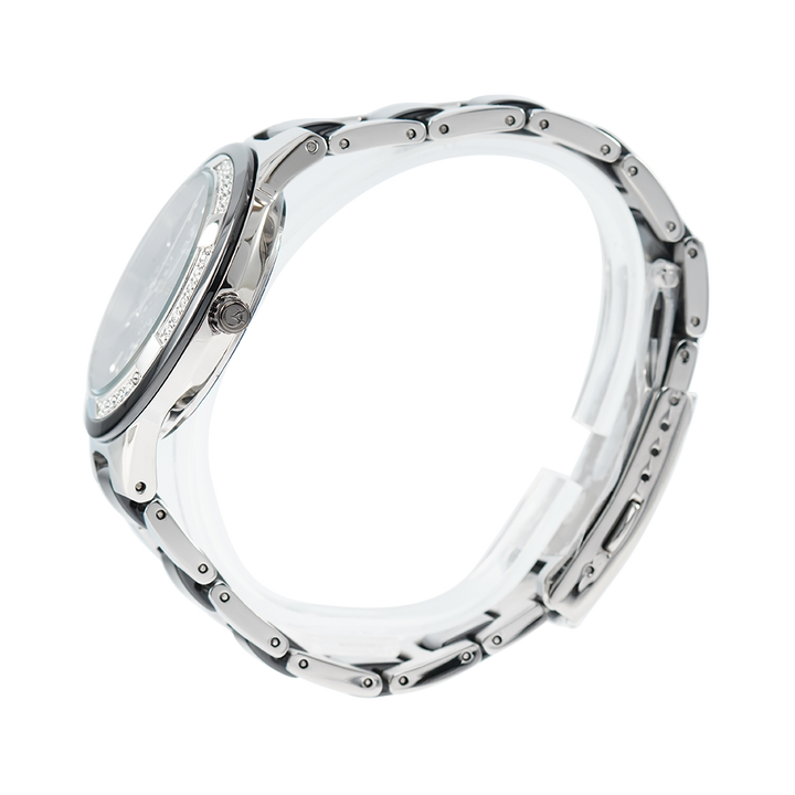 Jam Tangan Alexandre Christie Multifunction AC 2299 BFBSSBA Women Black Dial Stainless Steel Strap