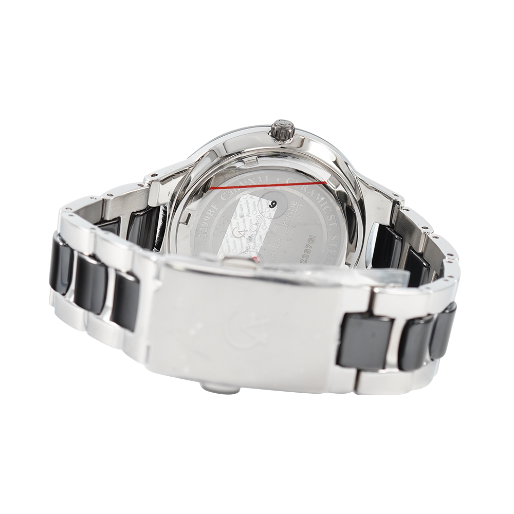 Jam Tangan Alexandre Christie Multifunction AC 2299 BFBSSBA Women Black Dial Stainless Steel Strap