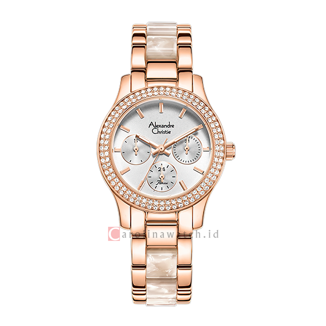 Jam Tangan Alexandre Christie AC 2932 BFBRGSL2 Women Analog Dial Dual Tone Stainless Steel Strap