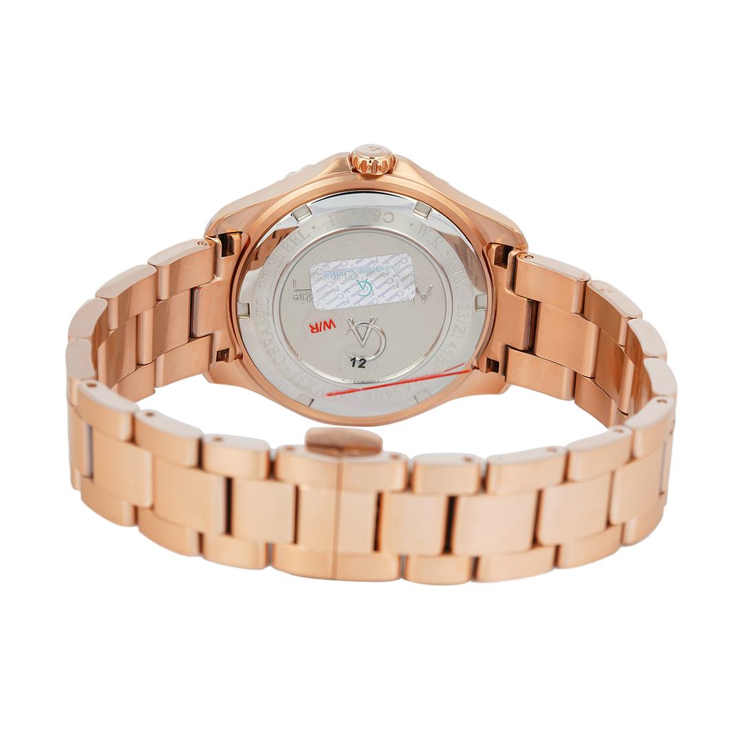 Jam Tangan Alexandre Christie Multifunction AC 2A54 BFBRGLBSL Women Blue Dial Rose Gold Stainless Steel Strap