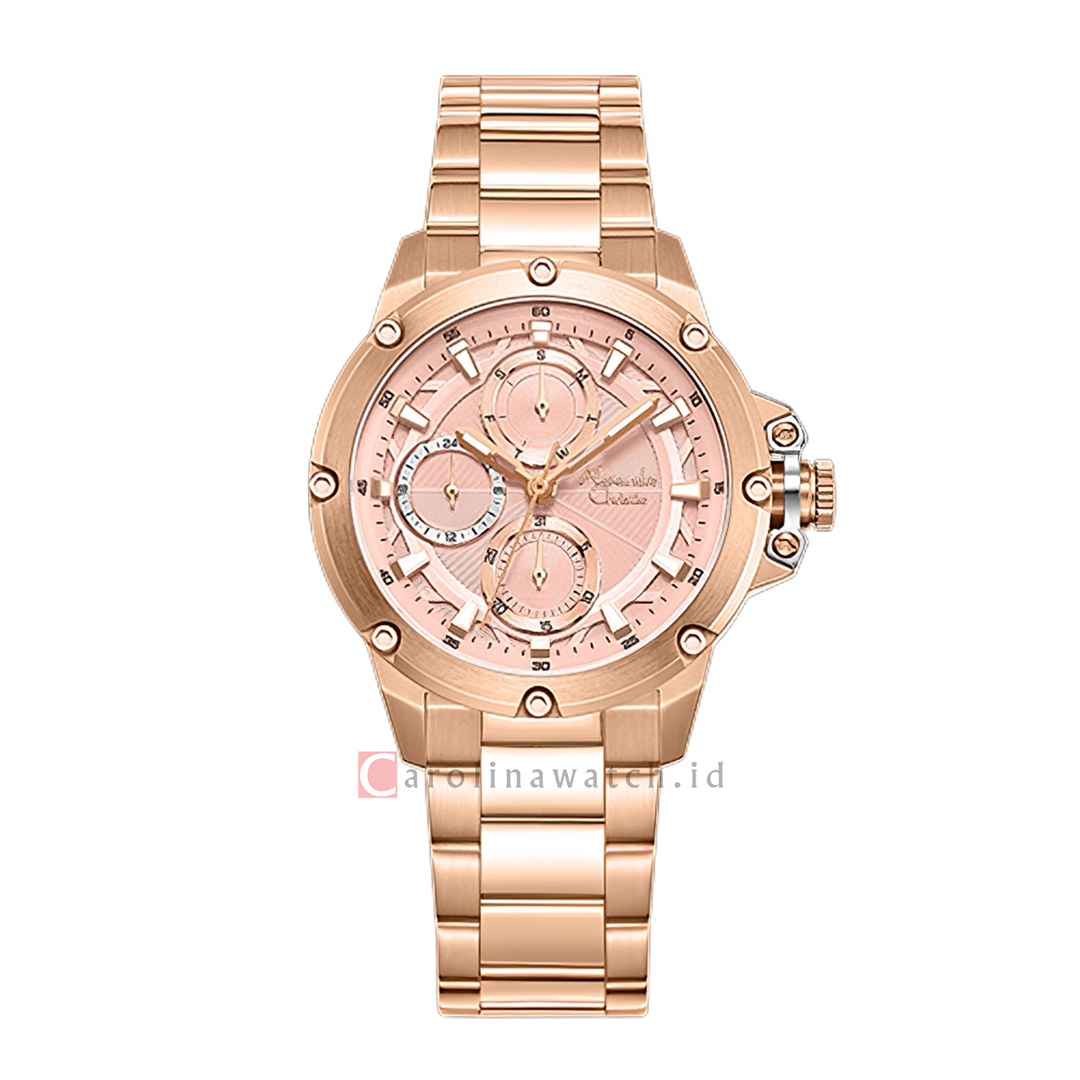 Jam Tangan Alexandre Christie Passion AC 6564 BFBRGPN Women Pink Dial Rose Gold Stainless Steel Strap