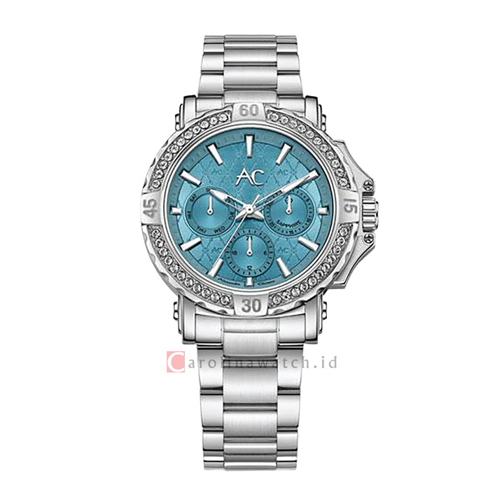 Jam Tangan Alexandre Christie Collection AC 9205 BFBSSLBDR Women Blue Dial Stainless Steel Strap