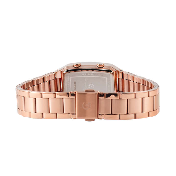 Jam Tangan Alexandre Christie Digi AC 9345 LHBRGSL Women Digital Dial Rose Gold Stainless Steel Strap