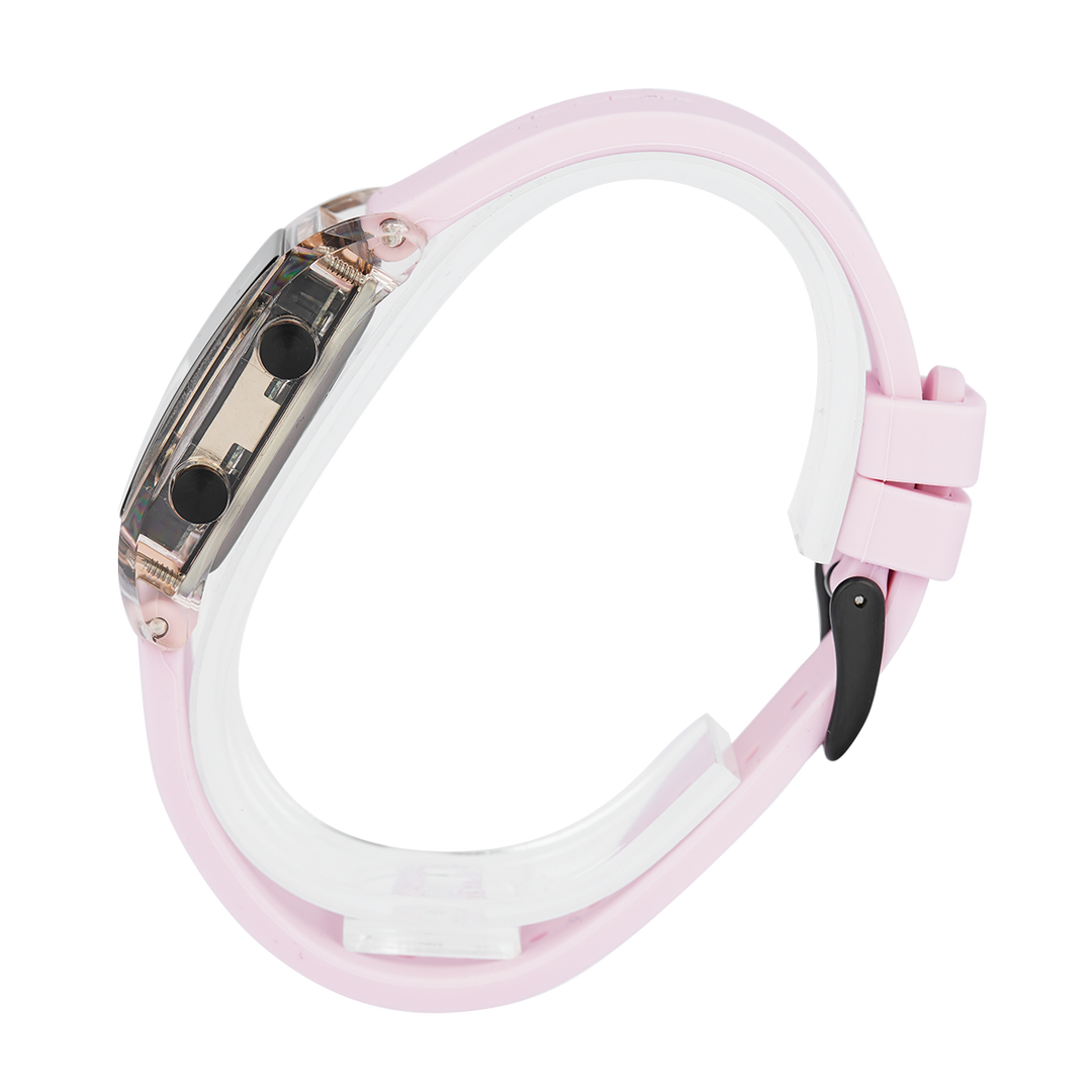 Jam Tangan Alexandre Christie AC 9366 LHRIPBAPNPN Women Digital Dial Pink Rubber Strap