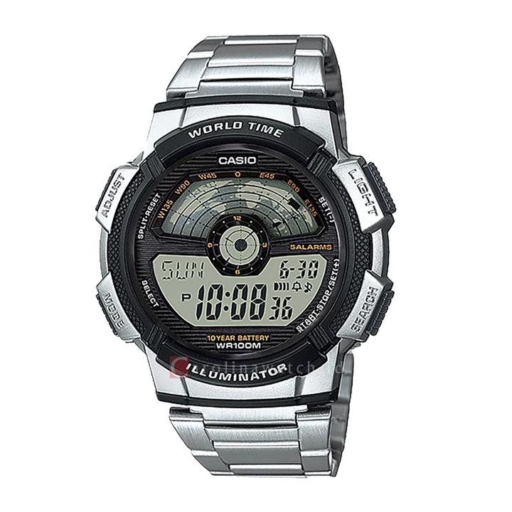Jam Tangan Casio General AE-1100WD-1A Men Digital Dial Stainless Steel Band