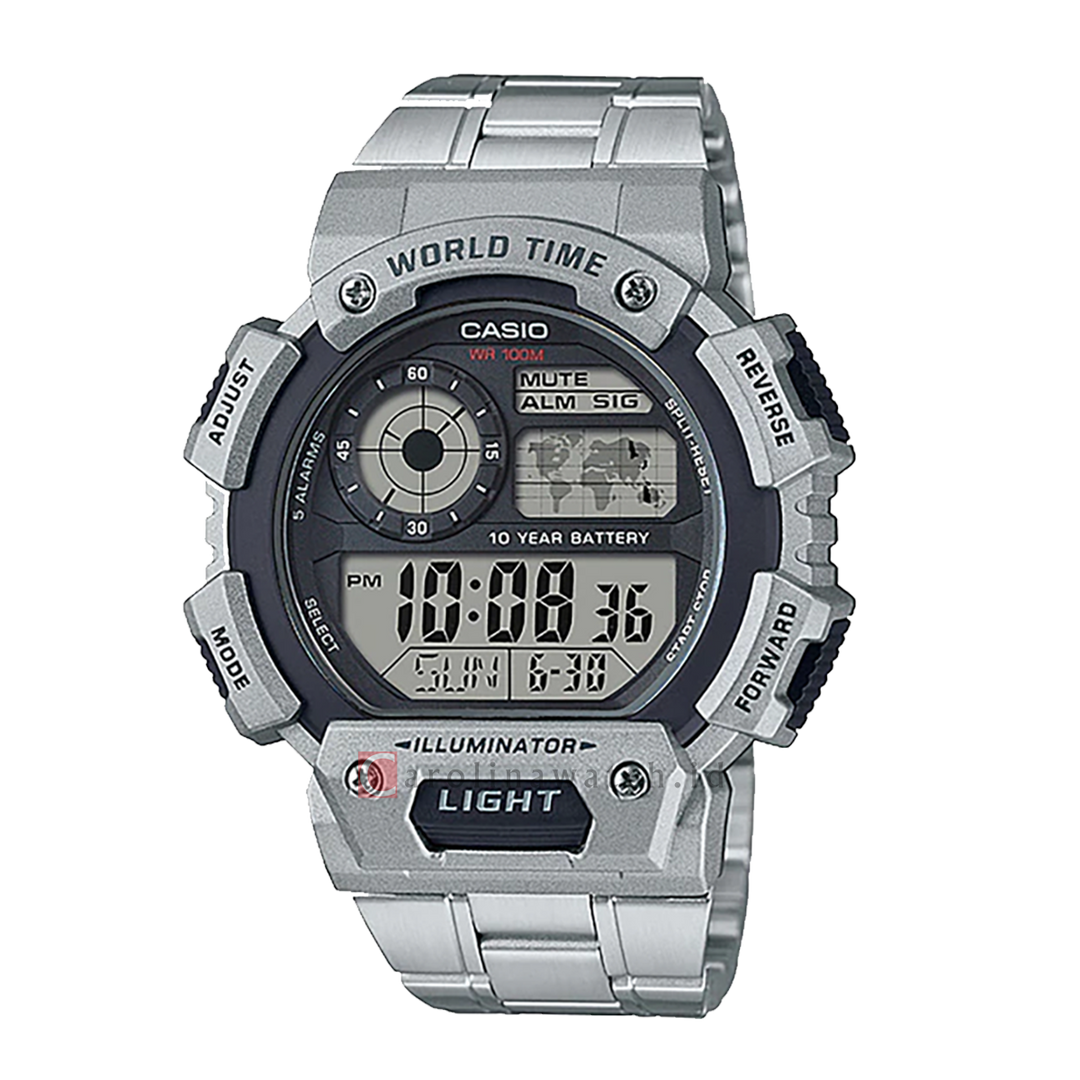 Jam Tangan Casio General AE-1400WHD-1A Men Digital Dial Stainless Steel Band