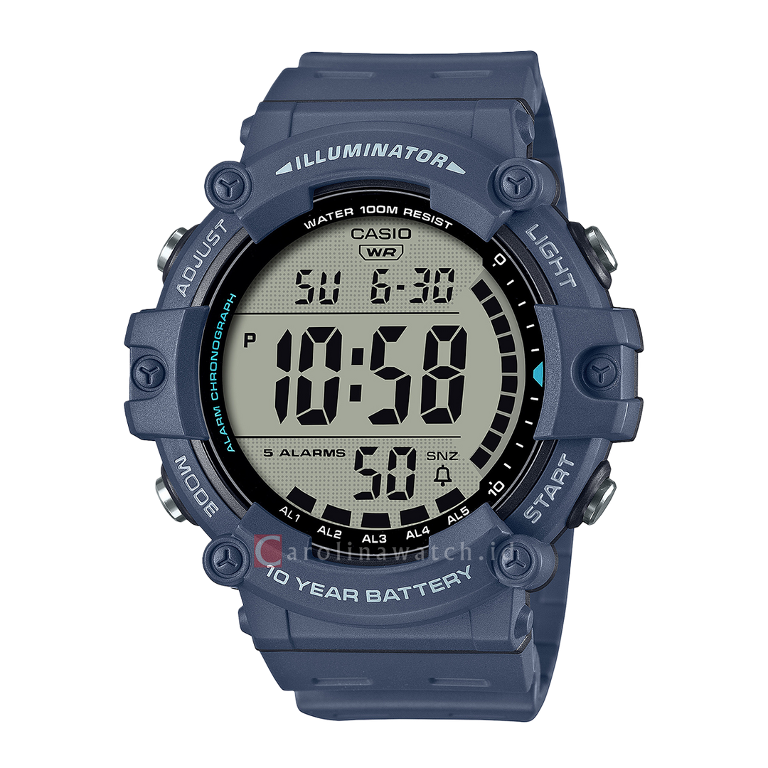 Jam Tangan Casio General AE-1500WH-2A Men Digital Dial Aegean Blue Resin Strap