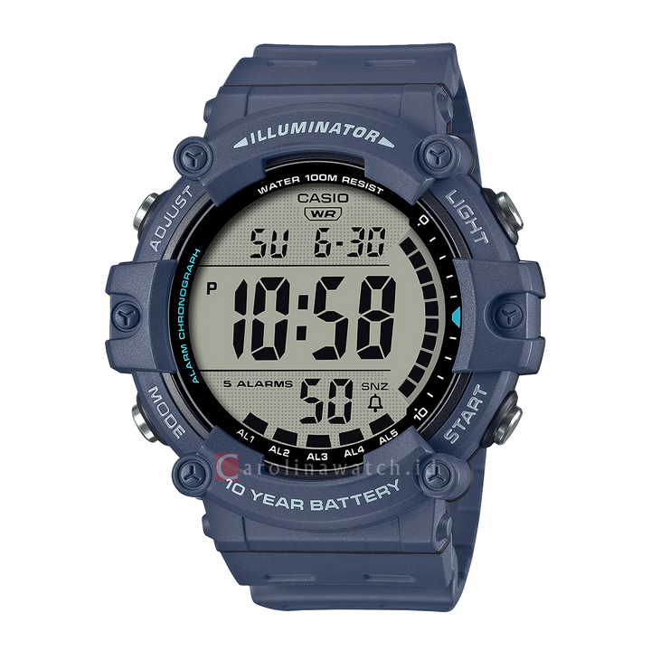 Jam Tangan Casio General AE-1500WH-2A Men Digital Dial Aegean Blue Resin Strap