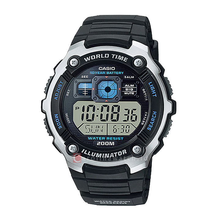 Jam Tangan Casio General AE-2000W-1A Men Digital Dial Black Resin Band