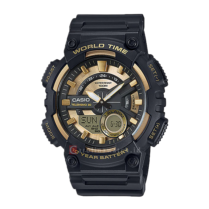 Jam Tangan Casio General AEQ-110BW-9A Men Water Resistant 100M Black Resin Band
