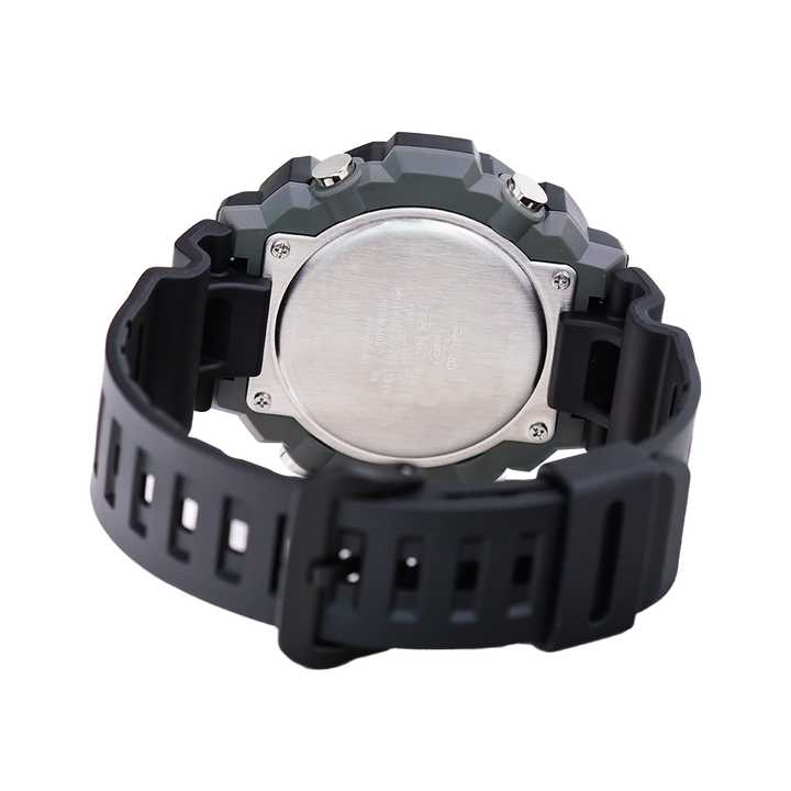 Jam Tangan Casio General AEQ-120W-1A World Time Digital-Analog Dial Black Resin Strap