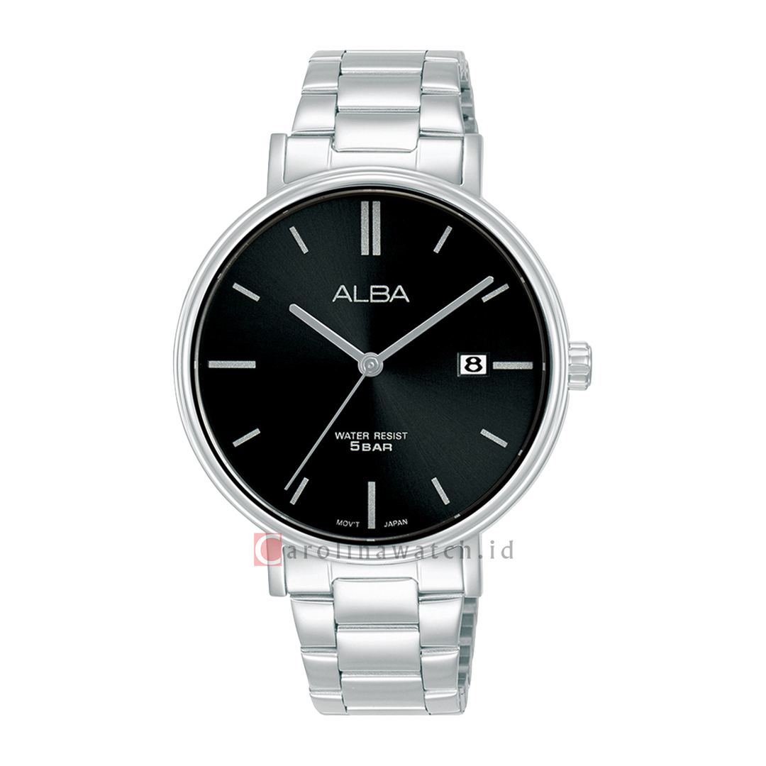 Jam Tangan ALBA AG8P01X1 Women Black Dial Stainless Steel Strap