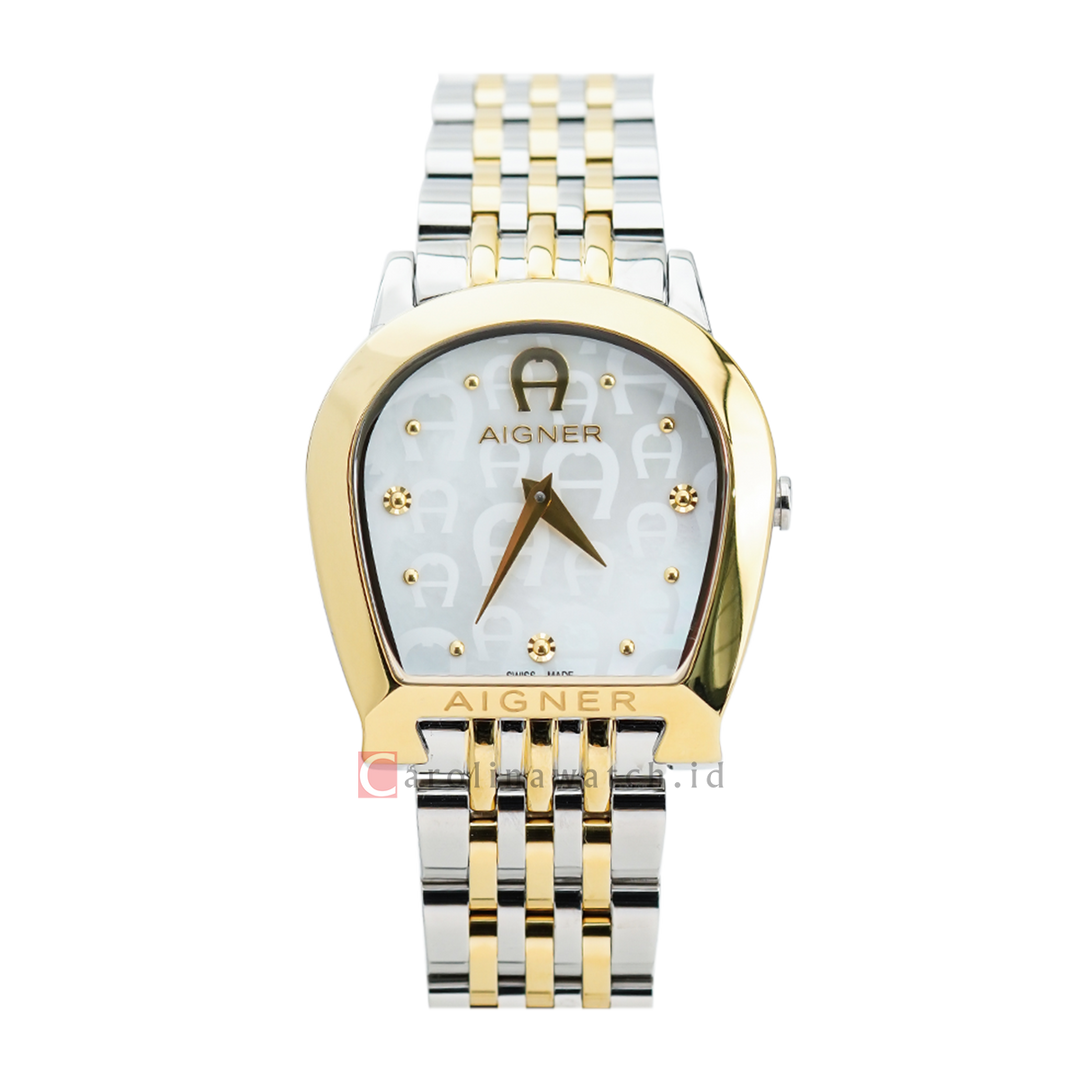 Jam Tangan AIGNER Alessandria AGA130205 Women Silver Pattern Dial Silver Gold Stainless Steel Strap