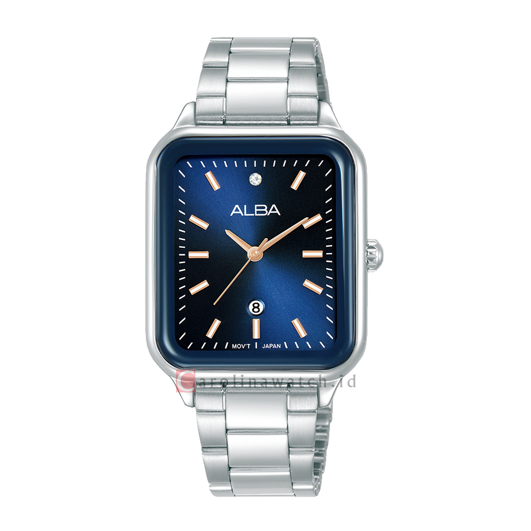 Jam Tangan ALBA AH7DW1X1 Women Blue Dial Stainless Steel Strap
