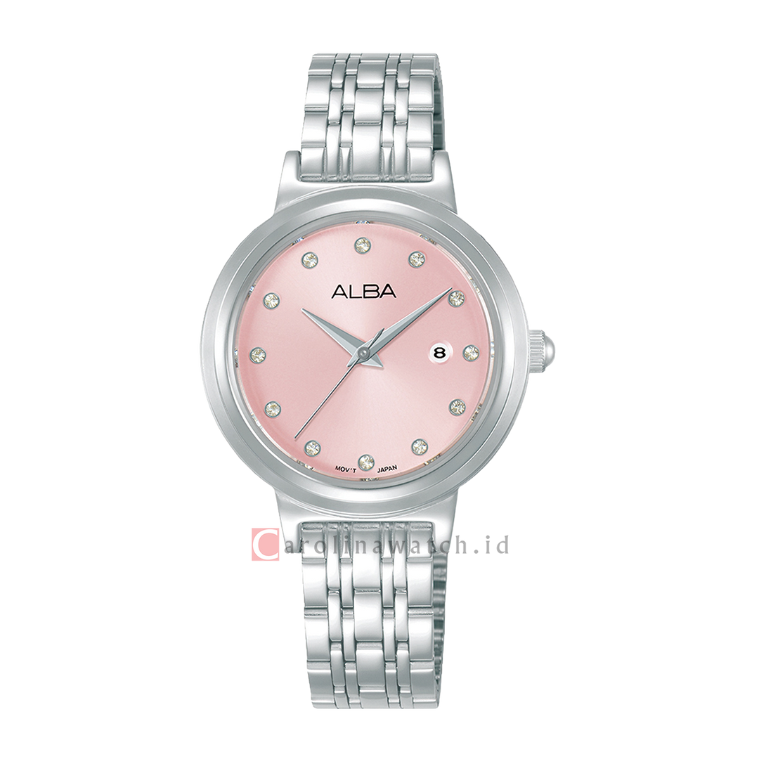 Jam Tangan ALBA AH7EA9X1 Women Pink Dial Stainless Steel Strap