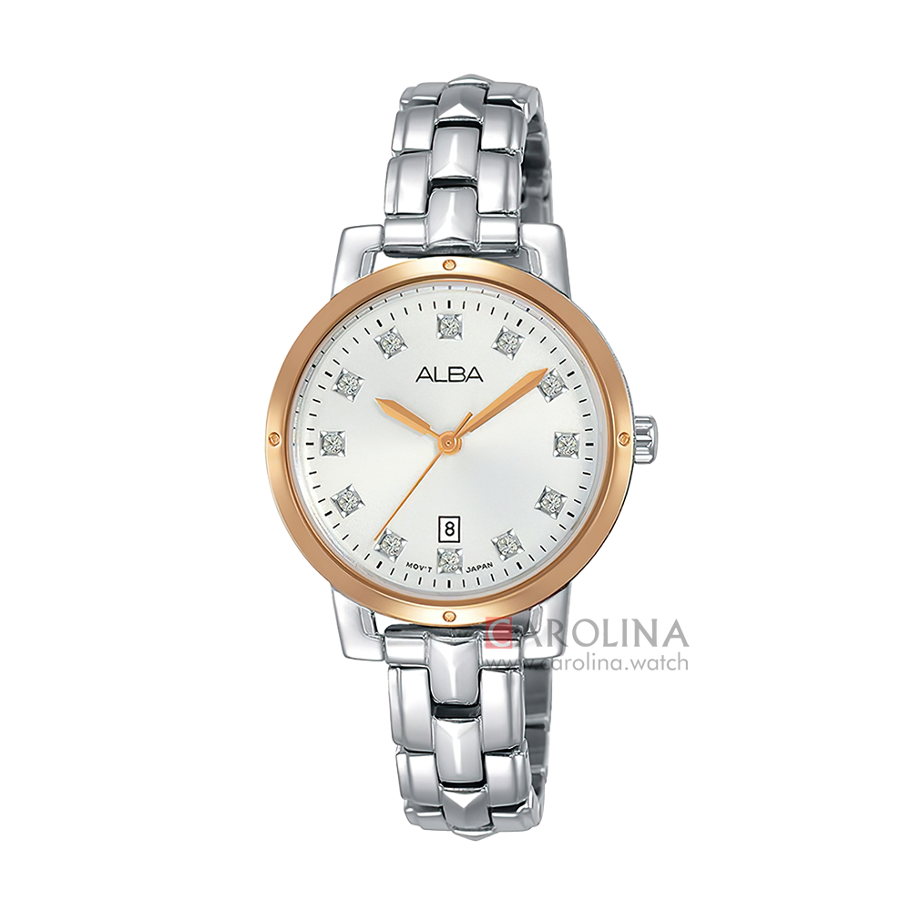 Jam Tangan ALBA AH7P52X1 Women Silver Dial Stainless Steel Strap