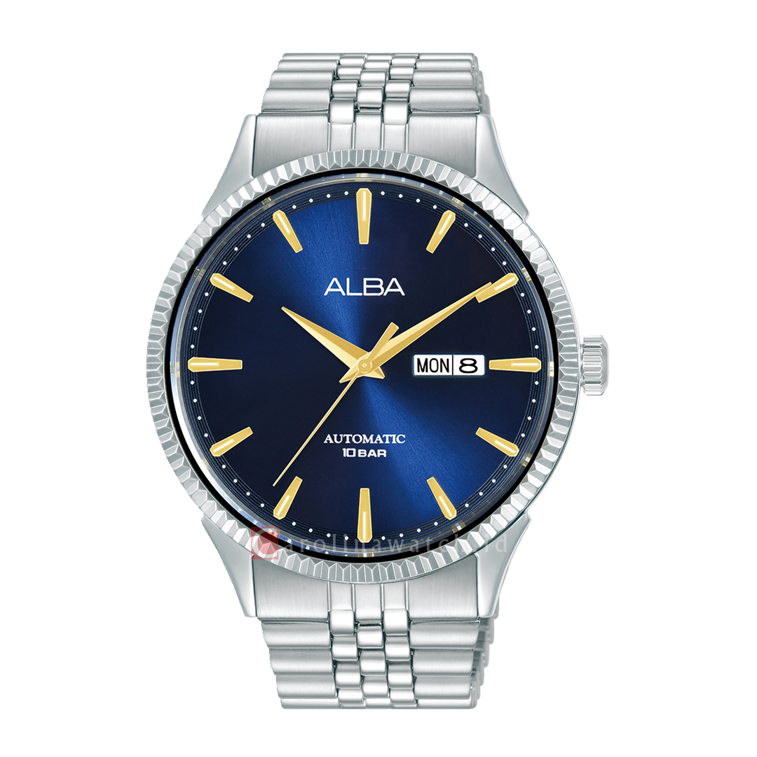 Jam Tangan ALBA Mechanical AL4237X1 Men Blue Dial Stainless Steel Strap