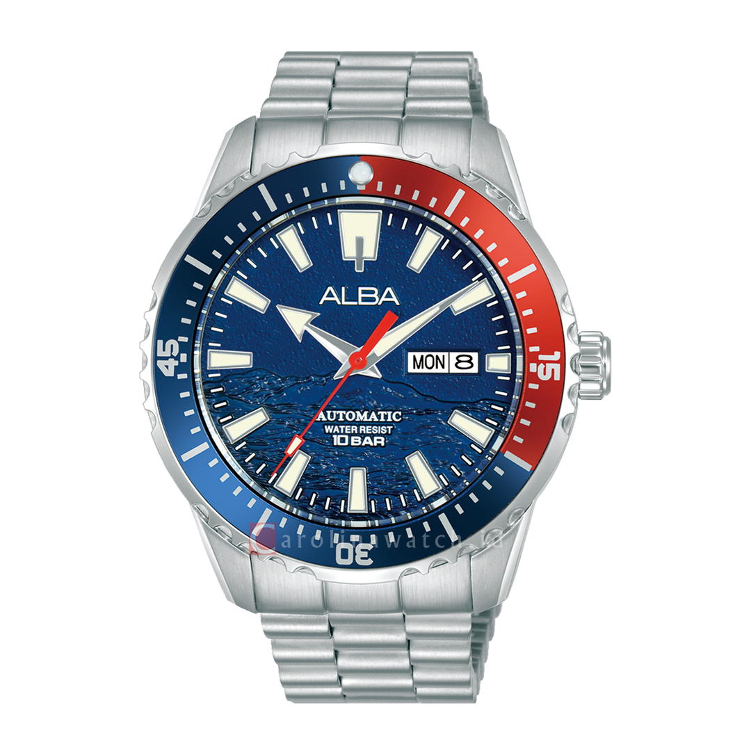 Jam Tangan ALBA Mechanical AL4735X1 Men Blue Dial Stainless Steel Strap