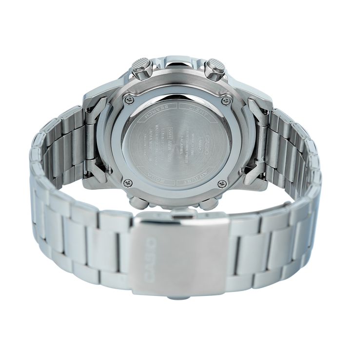 Jam Tangan Casio General AMW-880D-1A Men Black Dial Stainless Steel Band