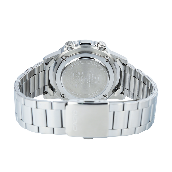 Jam Tangan Casio POP AMW-880D-3A Men Green Digital Analog Dial Stainless Steel Strap