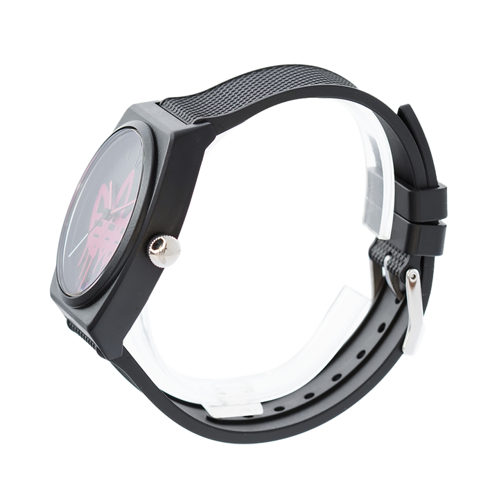 Jam Tangan ADIDAS Street AOST22039 Unisex Black Red Logo Pattern Dial Black Rubber Strap