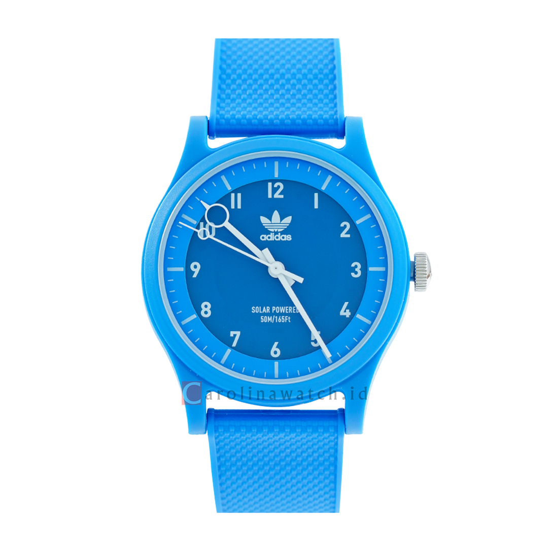 Jam Tangan ADIDAS AOST22042 Unisex Blue Dial Blue Rubber Strap
