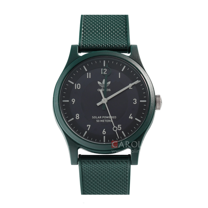 Jam Tangan Adidas Project One AOST22557 Unisex Black Dial Green Rubber Strap