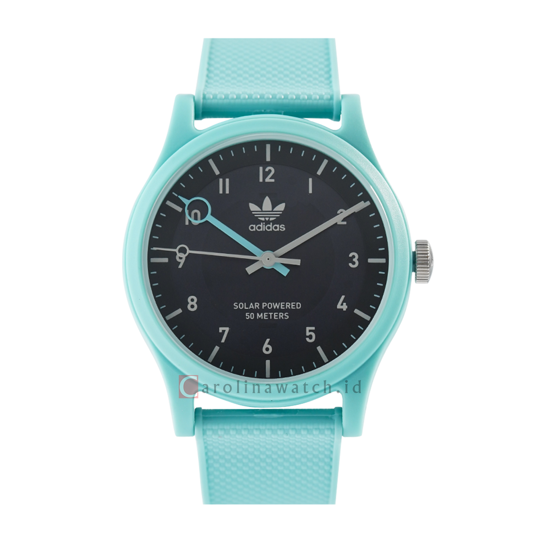 Jam Tangan Adidas Project One AOST22561 Unisex Black Dial Blue Rubber Strap