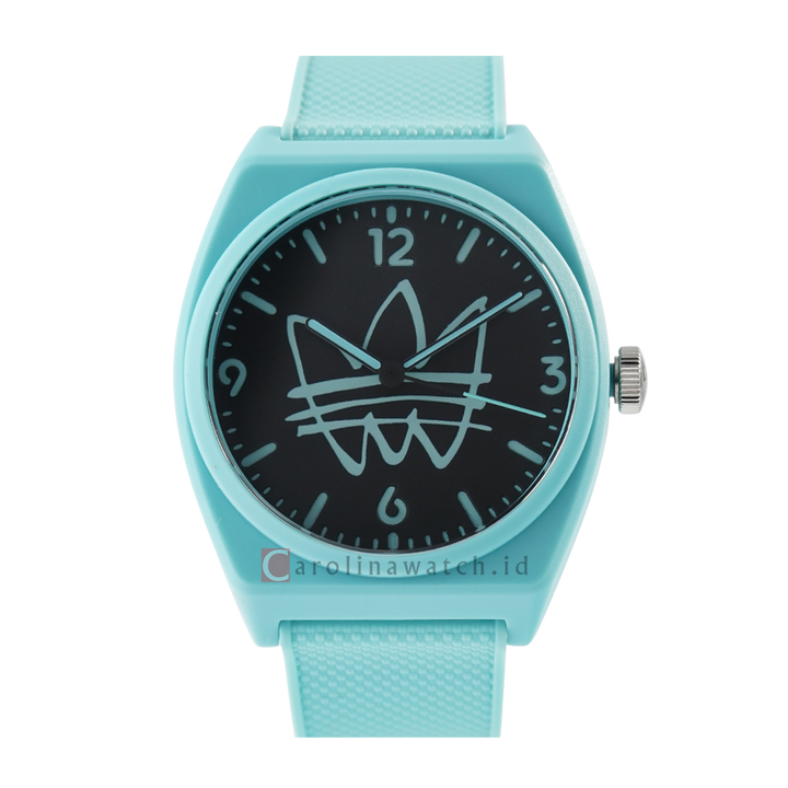 Jam Tangan Adidas Project Two AOST22563 Unisex Black Dial Blue Rubber Strap